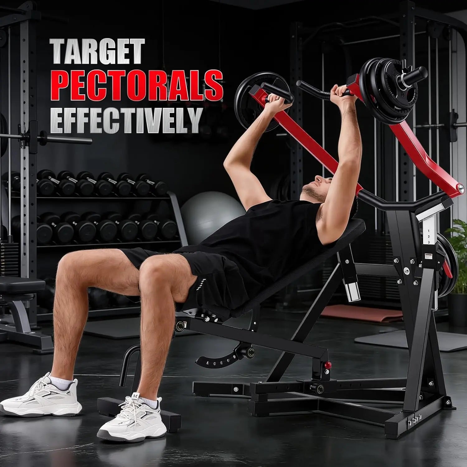 【Summervibes】Ancheer Chest Press Machine with Weight Bench, 1250LBS Capacity, Independent Arms, 10+5 Adjustable Settings for Full Chest & Upper Body Strength Training, at Home Gym Equipment