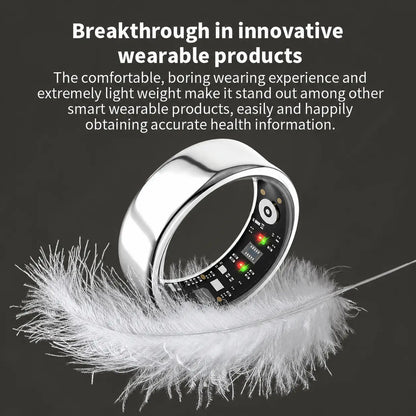 Quriov Smart Ring, Waterproof Tracking Fitness Ring with Sleep, Heart Rate & Blood Pressure Monitoring, with Charging Box Touch Screen Watch Running Watch Compact Durable, Suitable for Both Women and Men