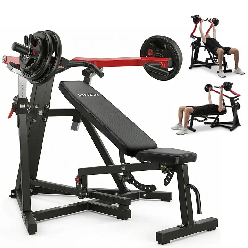 【Summervibes】Ancheer Chest Press Machine with Weight Bench, 1250LBS Capacity, Independent Arms, 10+5 Adjustable Settings for Full Chest & Upper Body Strength Training, at Home Gym Equipment