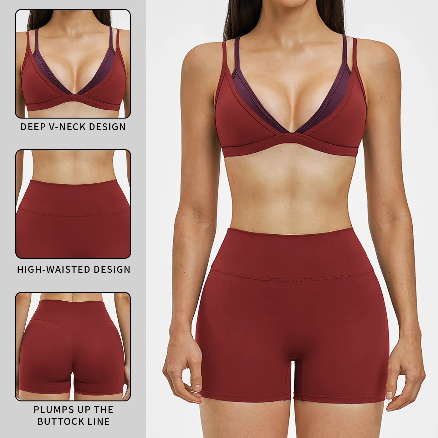 MFVIM Women’S Faux Two-Piece Sports Set Featuring a Bra Top and High-Waisted Shorts—A Casual, Breathable, Comfortable, Seamless Two-Piece Suitable for Yoga, the Gym, and Running; Women’S All-Season Activewear.
