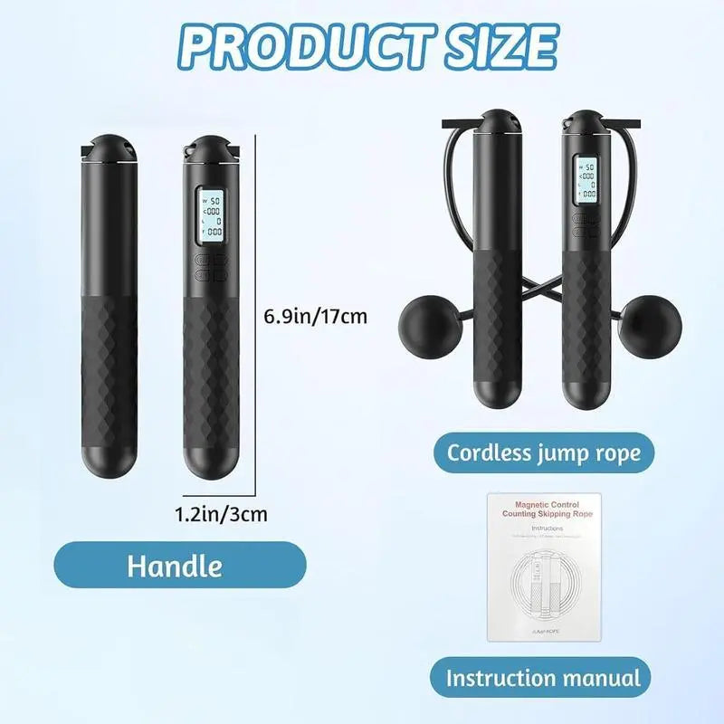 Smart Gravity Ball Jump Rope - Cordless Skipping with Digital Counter, Adjustable Weight for Home/Gym Workouts,Parent-Child Interaction, Valentine'S Day Gift, Birthday Gift
