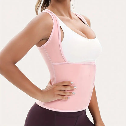 Women'S Sweat Sauna Suit Shirt , Waist-Cinching Shapewear, Fixed Bra Anti-Sagging Vest, Body Shaping Running Workout Outfit, Convenient Stick-On Design, Tummy Control Yoga Sauna Suit, Outerwear Yoga Fitness Underwear, Body Shaper, Waist Trimmer