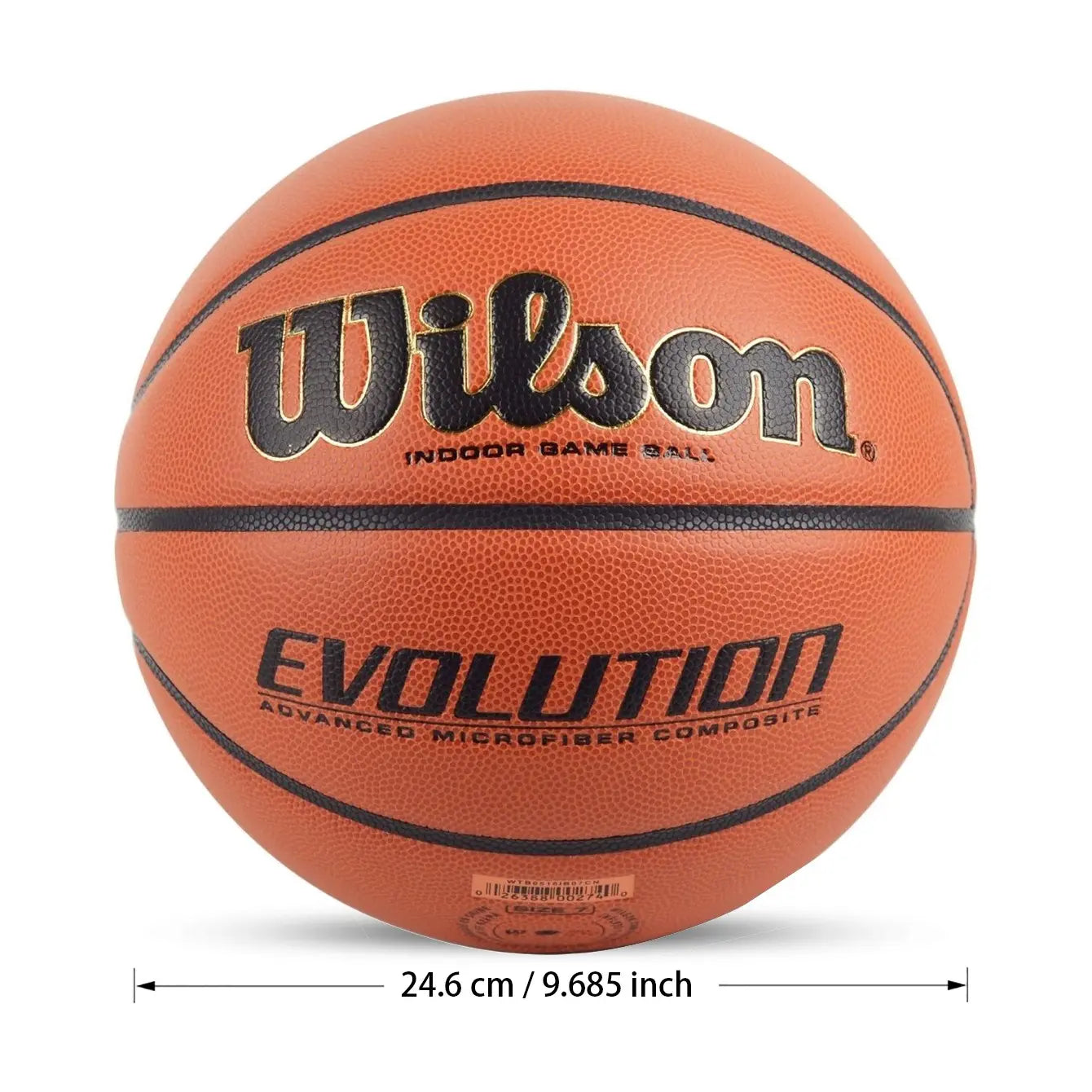 Wilson Evolution Official Size 7 Basketball - Pro Indoor Game Ball with Microfiber Composite Grip,Basketball，Wilson Basketball， Includes Pump Bag and Net Pouch Basketball Equipment
